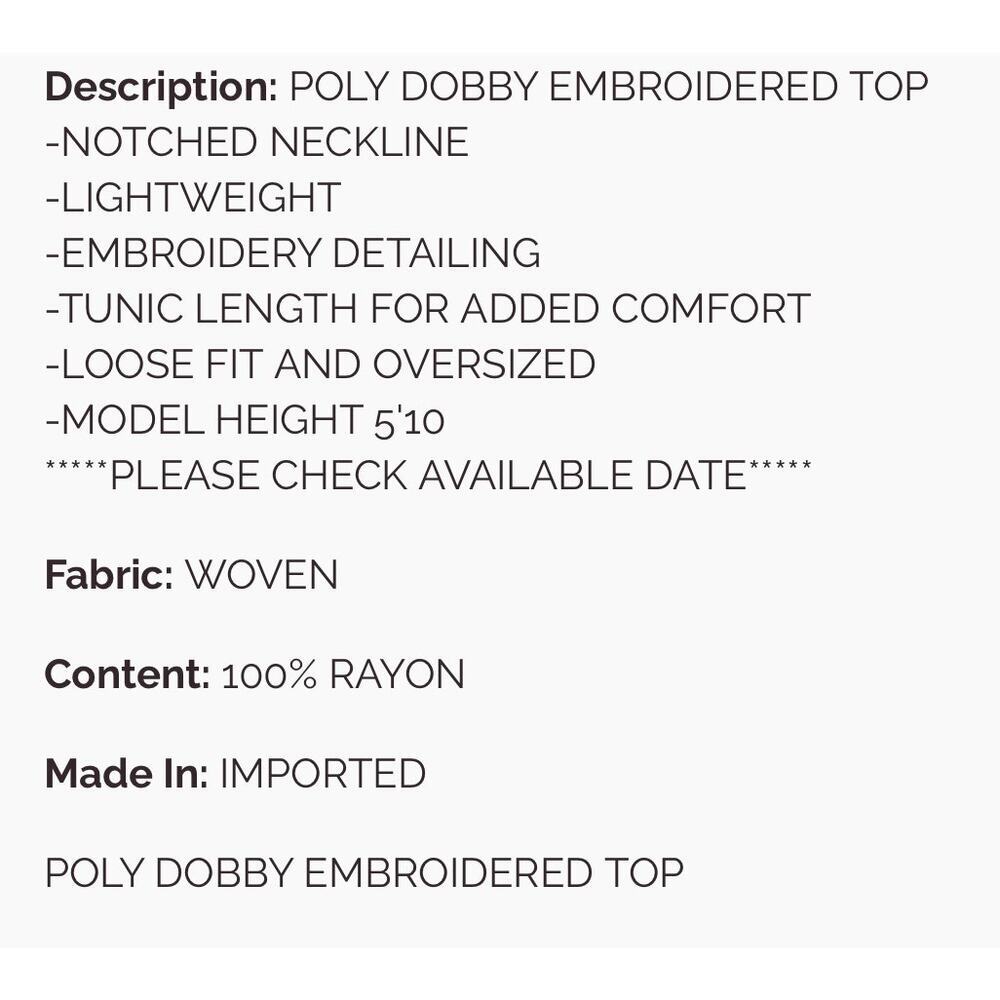 Easel - Poly Dobby Embroidered Top - Small - Picture 5 of 5